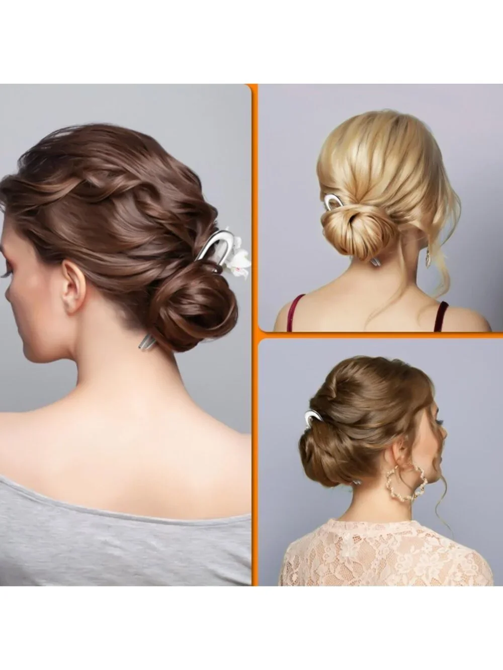 Elegant 3PCS French Hair Pins for Women - Perfect for Twists, Buns & Updos
